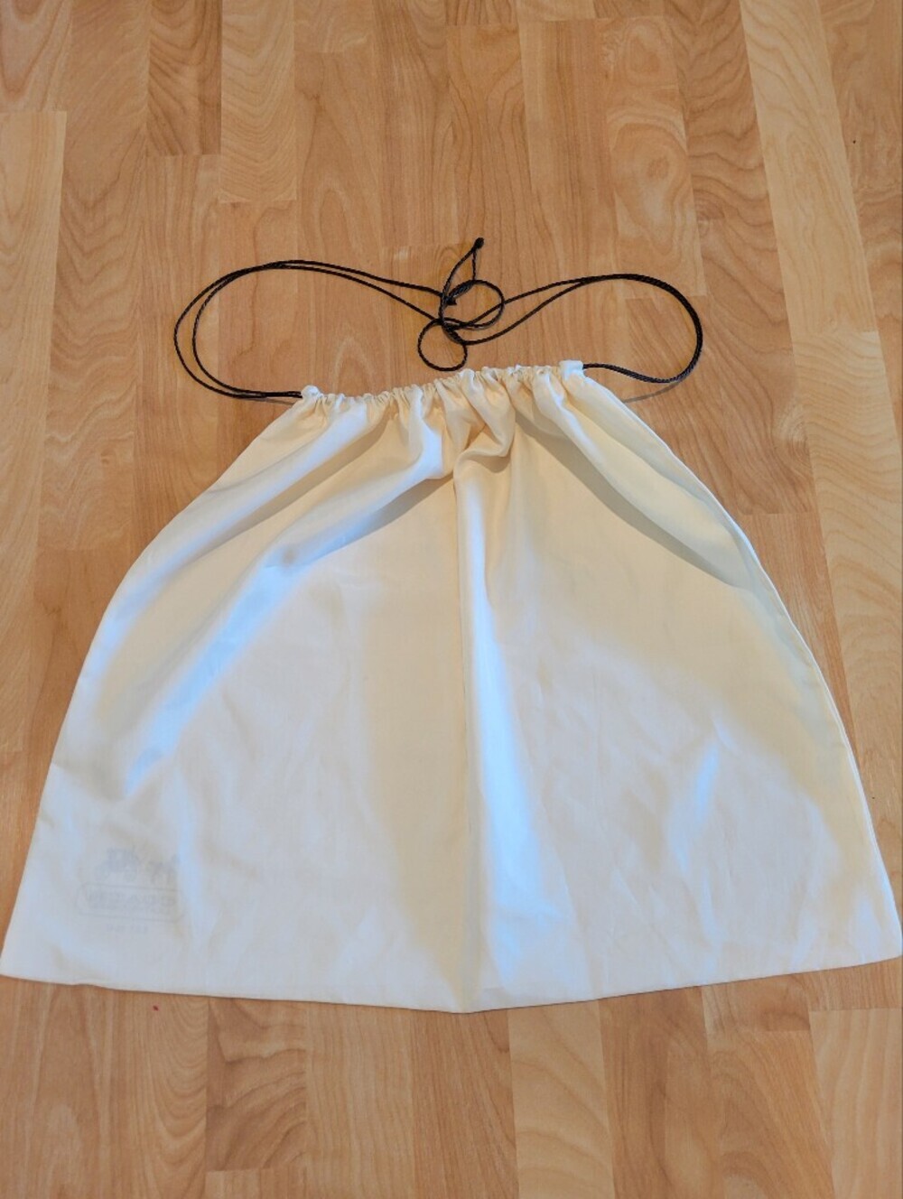 Coach Satin Drawstring Dust Bage Carriage Logo Cream Size Large - Picture 4 of 4